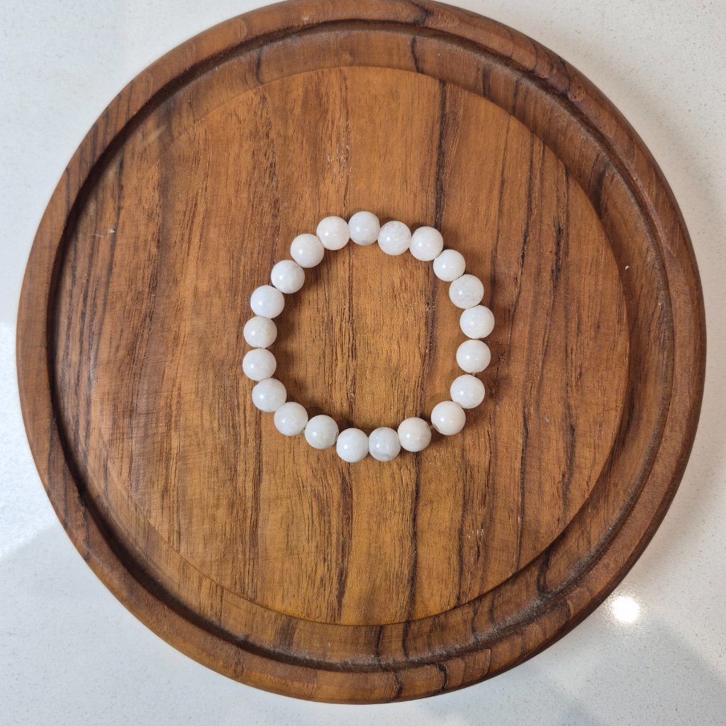 Moonstone Stretch Bead Bracelet